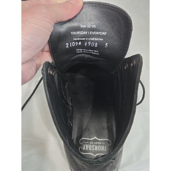 Thursday Boot Co. Captain Rugged Boots Mens 12 Matte Black Cap Toe Leather main image 4